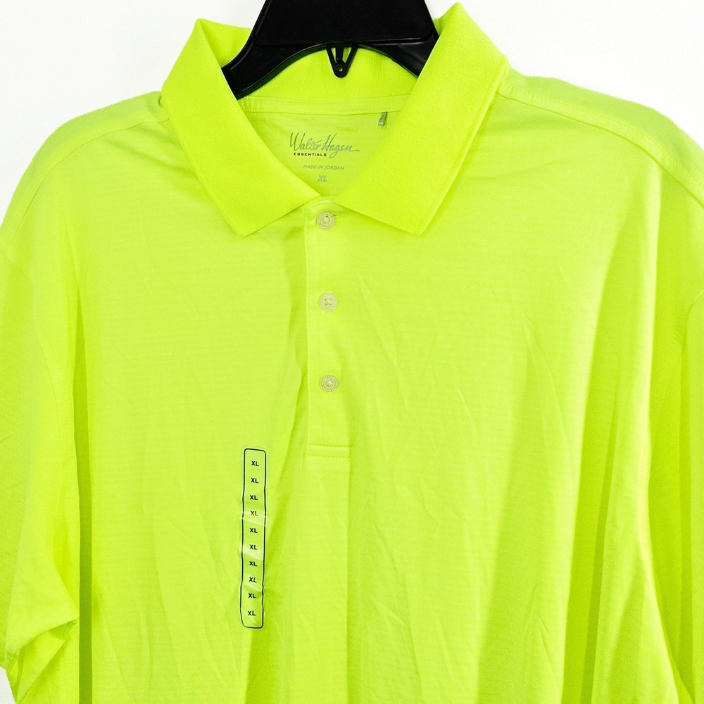 Walter Hagen Essentials Golf Polo Shirt Men's XL Neon Yellow Performance NWOT